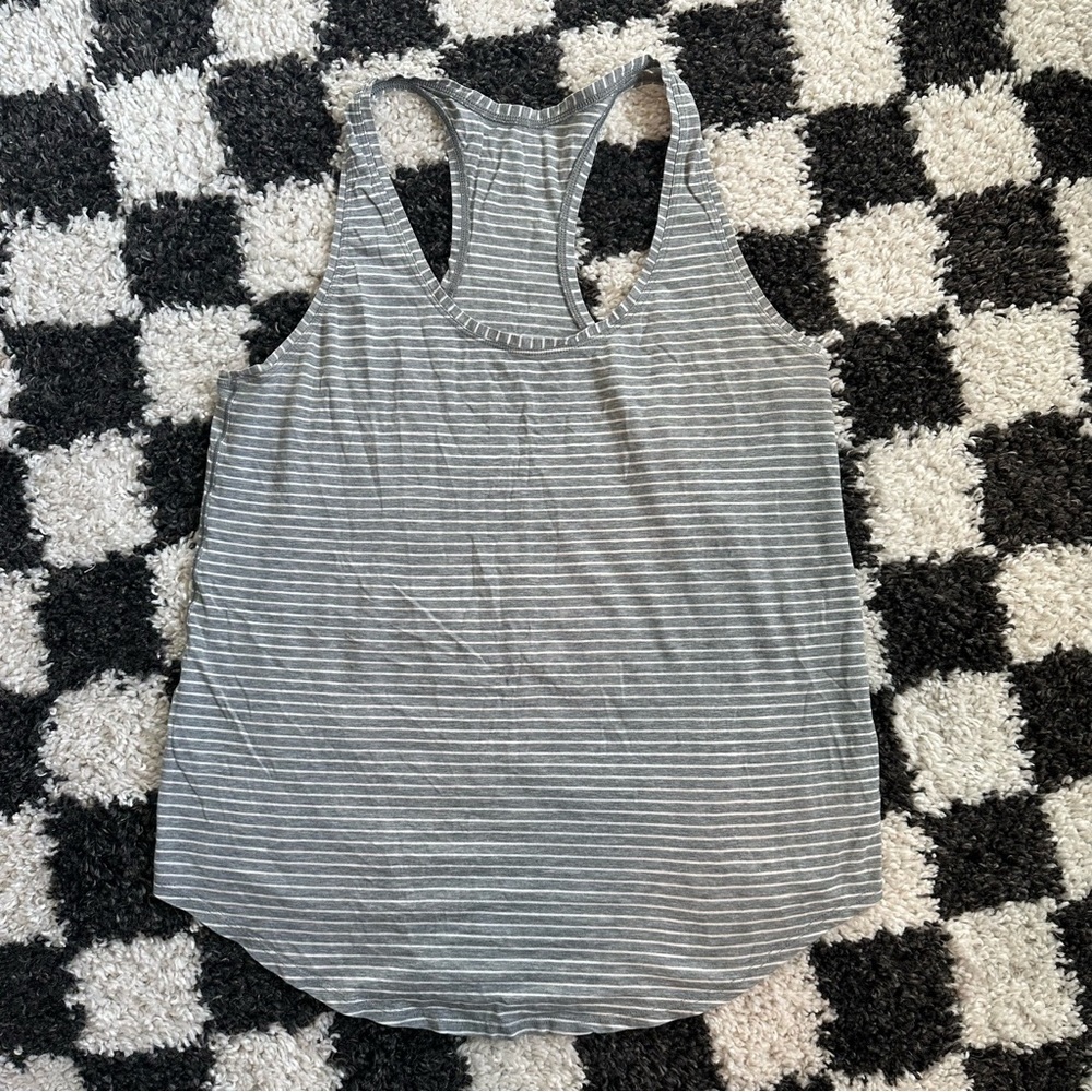Lululemon gray/white stripe racer back tank